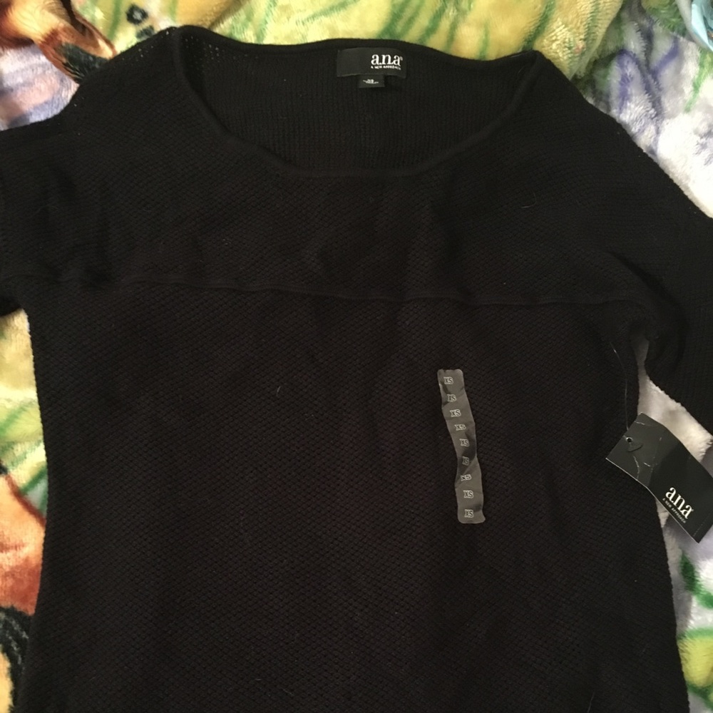 A.n.a Long sleeve black top